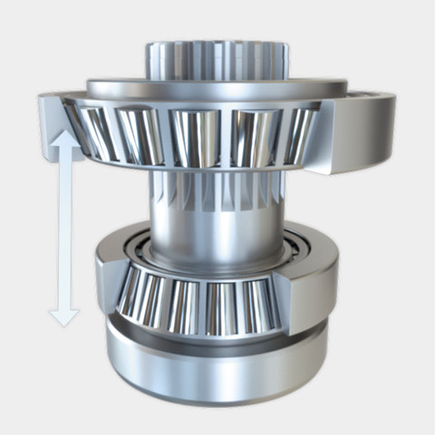 Tapered roller bearing spacing